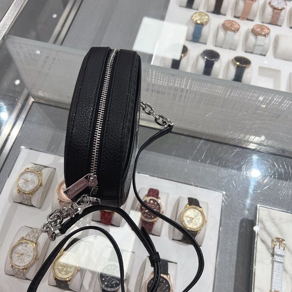 NWT MICHAEL KORS JET SET GLAM SMALL OVAL CROSSBODY BLACK MK - Picture 2 of 7